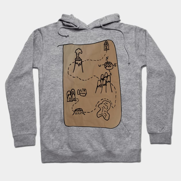 Treasure Map by Kids Hoodie by SpookyMeerkat